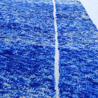 Asila | Blue Moroccan Rug 7x9 Soft Beni Ourain | Handmade Berber Wool Carpet | 7'21x9'65 Ft | 220x294 cm - OunizZ