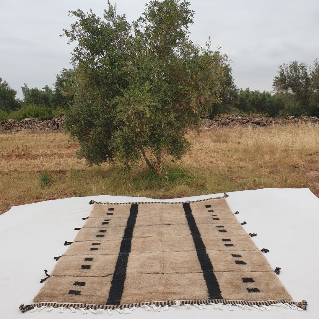 Balda | Beige Moroccan rug 6x9 Ultra Soft Beni Ourain | 6'82x9'61 Ft | 208x293 cm - OunizZ