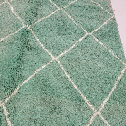 Barkaa - Green Moroccan Rug 5x8 Boujad Berber | Authentic Berber Living room & Bedroom Rug | 5x8'56 Ft | 152x261 cm - OunizZ