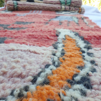 Customized BARAKA Runner | 14’5x2'5 Ft | Moroccan Colorful Rug | 100% wool handmade - OunizZ