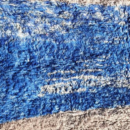 Customized Tinagha | Beni Ourain 7x8 Blue Moroccan Rug Ultra Soft | Handmade Berber Wool Carpet - OunizZ