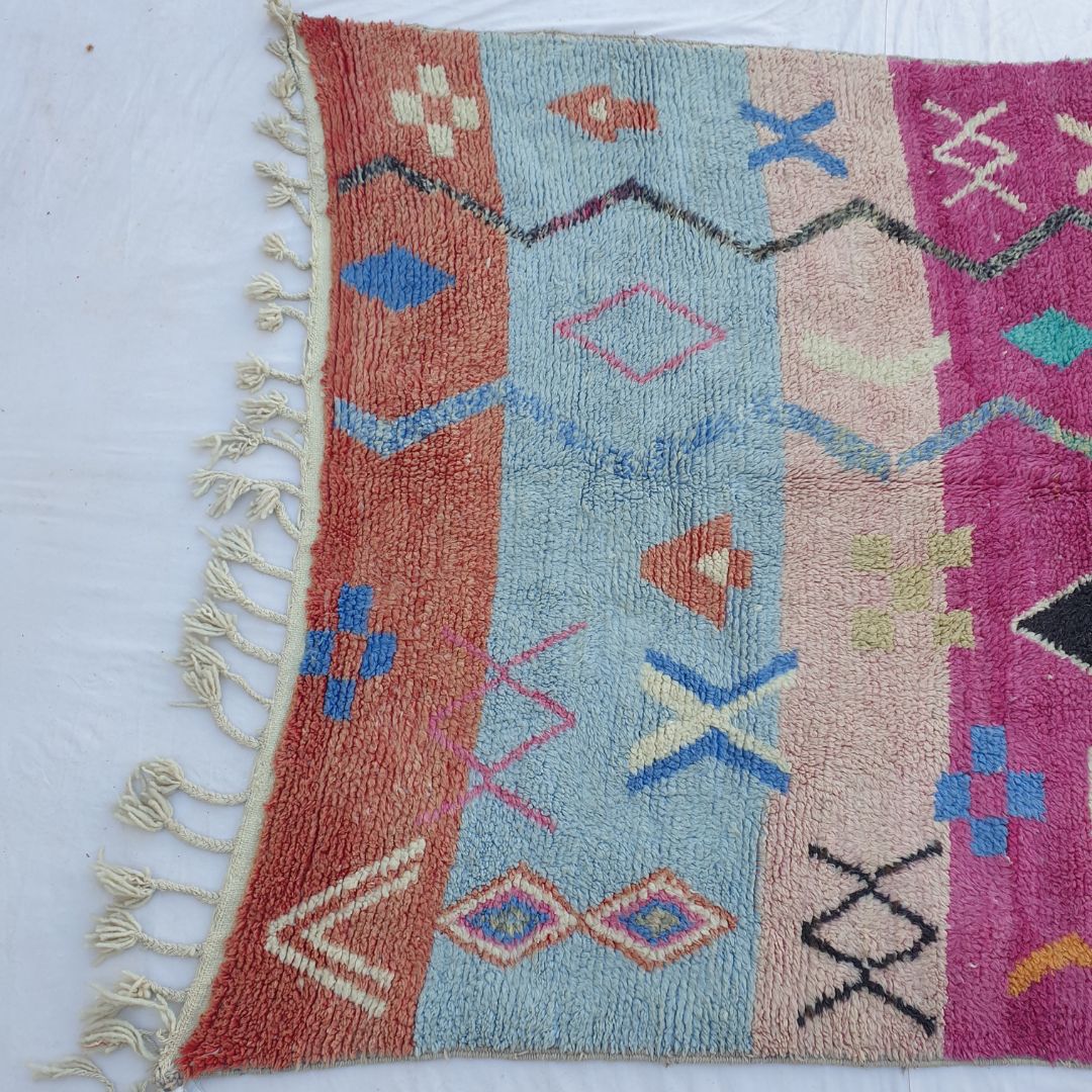 Dayra - Multicolored Moroccan Rug 6x9 Berber Boujad Handmade | 6'46x9'58 Ft | 197x292 cm - OunizZ