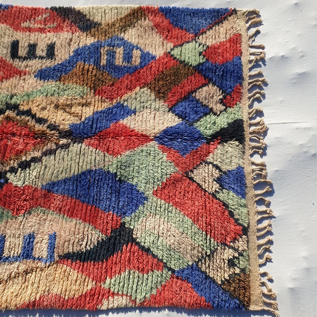Ghanji - Moroccan Rug 5x8 Boujad Berber | Authentic Berber Living room & Bedroom Rug | 153x250 cm – 5x8'2 Ft - OunizZ