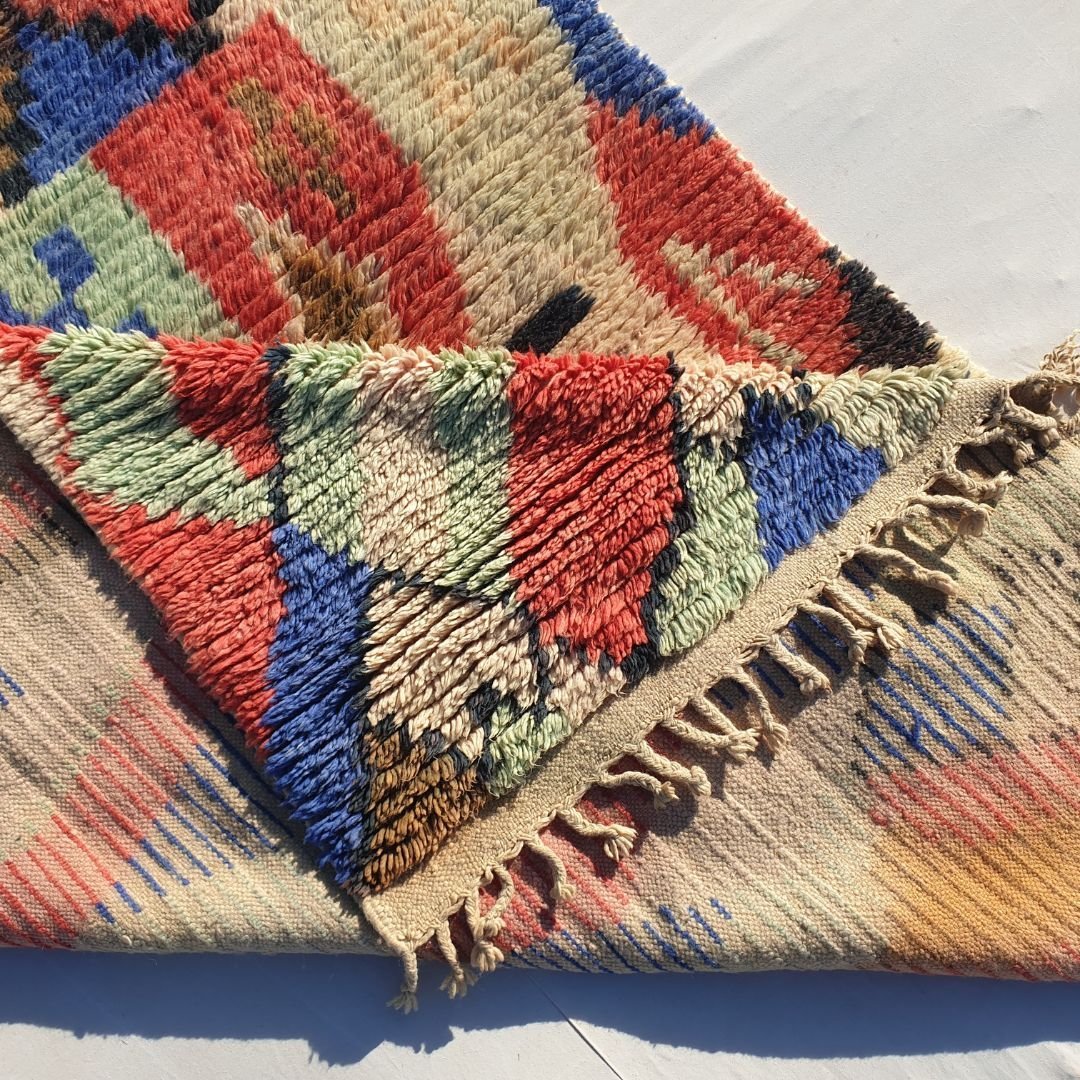 Ghanji - Moroccan Rug 5x8 Boujad Berber | Authentic Berber Living room & Bedroom Rug | 153x250 cm – 5x8'2 Ft - OunizZ