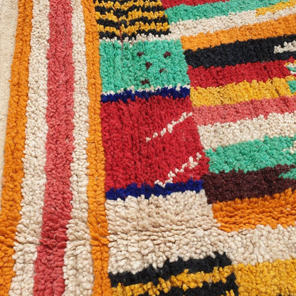 Ghicha - Handmade Moroccan Rug Boujad | Colorful Authentic Berber Rug | 10'30x6'80 Ft | 315x206 cm - OunizZ