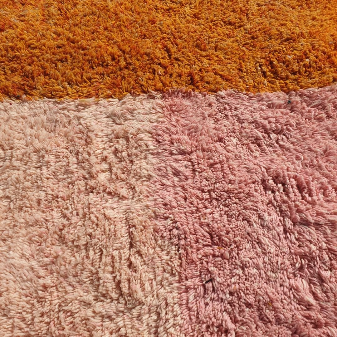 Idouh | 8x10 Moroccan Rug Pink & Orange Berber Beni Ourain for Living Room or Bedroom | 8'43x10' Ft | 257x302 cm - OunizZ