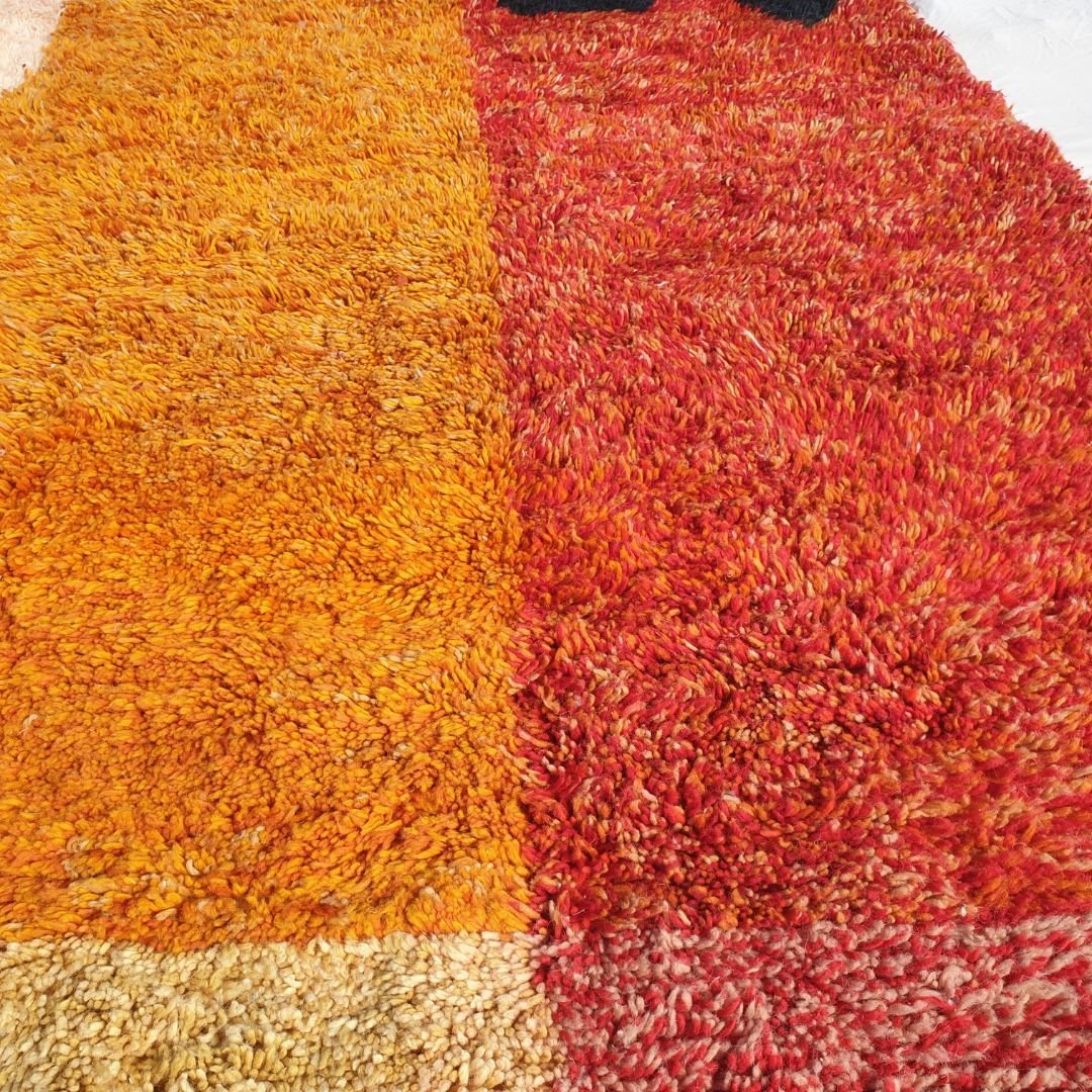 Idouh | 8x10 Moroccan Rug Pink & Orange Berber Beni Ourain for Living Room or Bedroom | 8'43x10' Ft | 257x302 cm - OunizZ