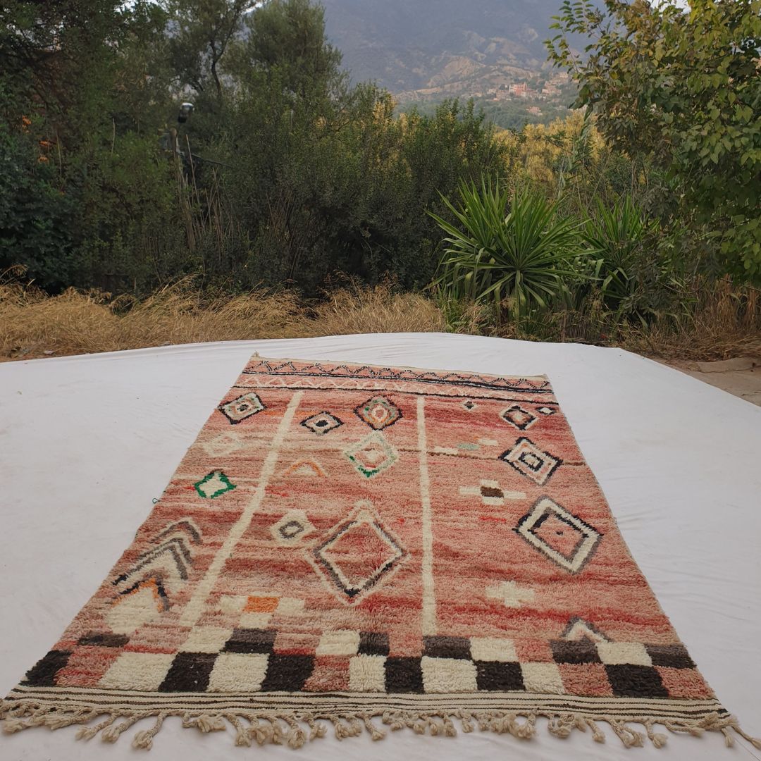 Ifena - Red Moroccan Rug 6x10 Boujad Berber Handmade | 6'43x10'73 Ft | 196x327 cm - OunizZ