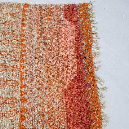 Kanali - Orange Moroccan Rug 6x10 Berber Boujad Handmade | 6'26x10'23 Ft | 191x312 cm - OunizZ