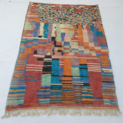 Katali - 7x10 Moroccan Rug Berber Boujad Handmade | 7'x10' Ft | 213x306 cm - OunizZ