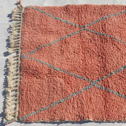 Ktami | Small Pink Moroccan Rug Beni Ourain Ultra Soft | 3'60x4'66 Ft | 110x142 cm - OunizZ