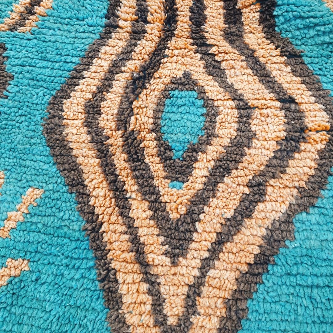 Lalaki - Turquois Boujad 6x10 Moroccan Rug Berber Handmade | 6'46x10'10 Ft | 197x308 cm - OunizZ