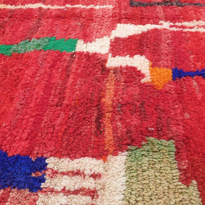Lamaa - Red Berber Moroccan Rug 6x10 | Authentic Boujad handmade Moroccan Carpet | 6'17x10'10 Ft | 188x308 cm - OunizZ