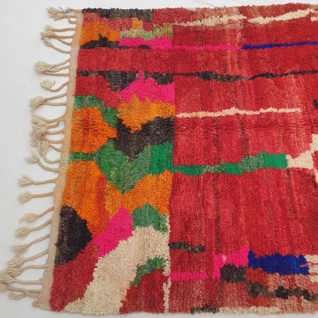 Lamaa - Red Berber Moroccan Rug 6x10 | Authentic Boujad handmade Moroccan Carpet | 6'17x10'10 Ft | 188x308 cm - OunizZ