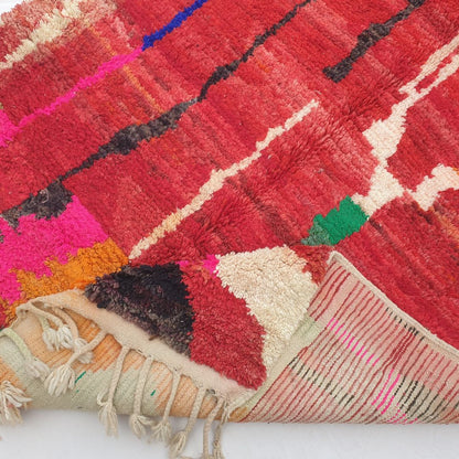 Lamaa - Red Berber Moroccan Rug 6x10 | Authentic Boujad handmade Moroccan Carpet | 6'17x10'10 Ft | 188x308 cm - OunizZ