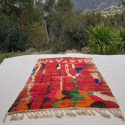 Lamaa - Red Berber Moroccan Rug 6x10 | Authentic Boujad handmade Moroccan Carpet | 6'17x10'10 Ft | 188x308 cm - OunizZ