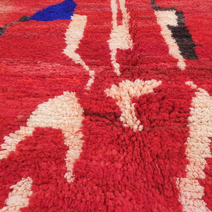 Lamaa - Red Berber Moroccan Rug 6x10 | Authentic Boujad handmade Moroccan Carpet | 6'17x10'10 Ft | 188x308 cm - OunizZ
