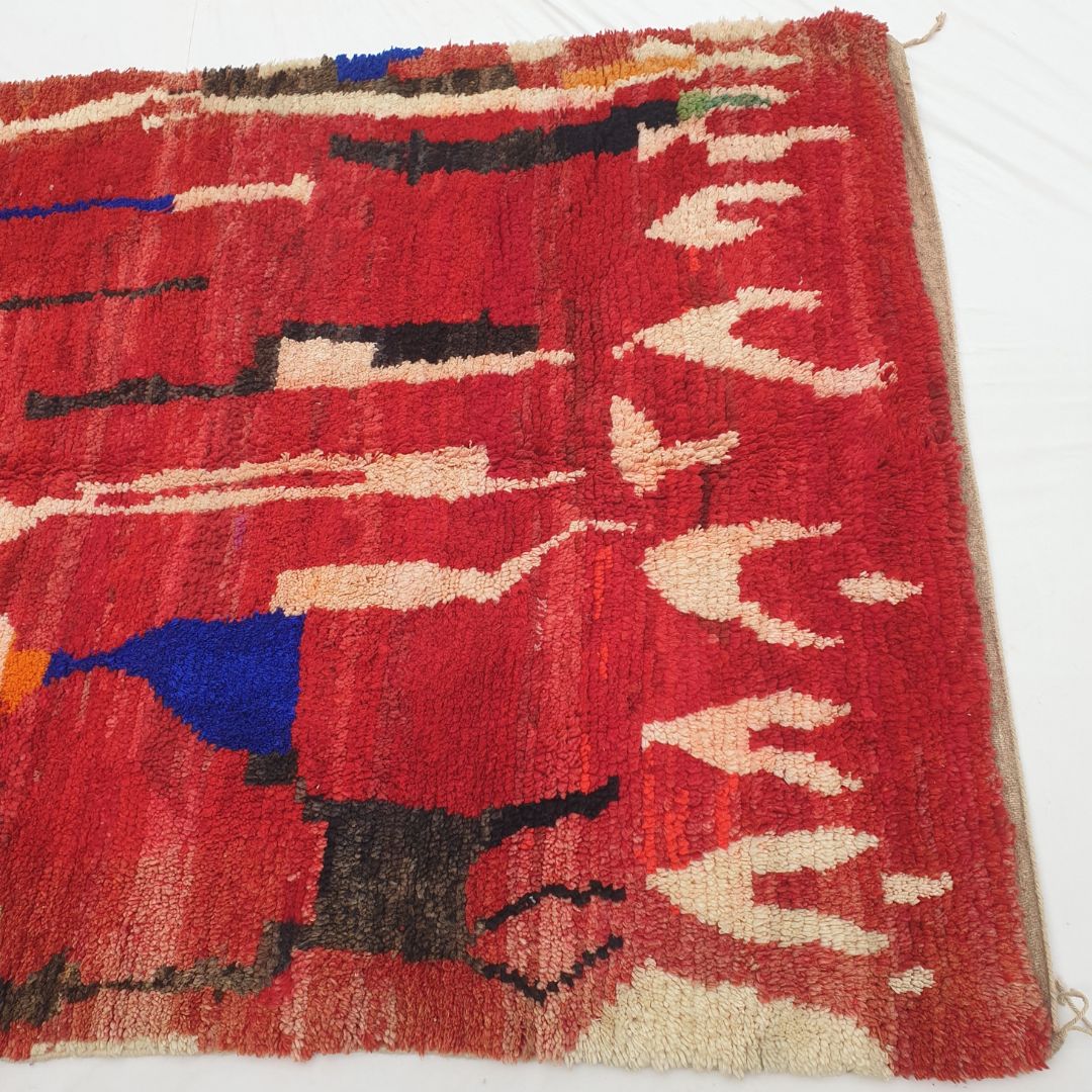 Lamaa - Red Berber Moroccan Rug 6x10 | Authentic Boujad handmade Moroccan Carpet | 6'17x10'10 Ft | 188x308 cm - OunizZ