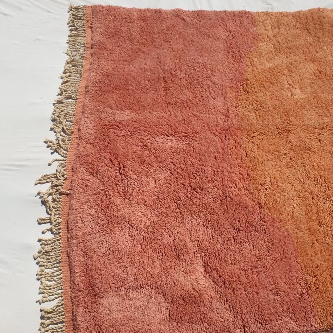 Lavme | Peach Pink Moroccan Rug 6x10 Beni Ourain Ultra Soft | Authentic Berber wool Beni Rug | 6'76x10 Ft | 206x306 cm - OunizZ