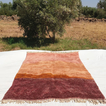 Lavme | Peach Pink Moroccan Rug 6x10 Beni Ourain Ultra Soft | Authentic Berber wool Beni Rug | 6'76x10 Ft | 206x306 cm - OunizZ