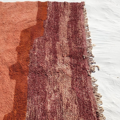 Lavme | Peach Pink Moroccan Rug 7x9 Beni Ourain Ultra Soft | Authentic Berber wool Beni Rug | 7'22x9'58 Ft | 220x292 cm - OunizZ