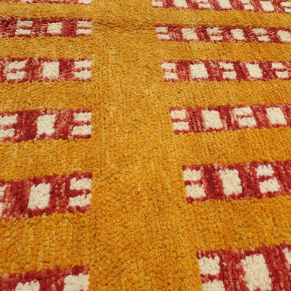 Marfa - Yellow Moroccan Rug 5x8 Boujad Berber | Authentic Berber Living room & Bedroom Rug | 5'38x8'33 Ft | 164x254 cm - OunizZ