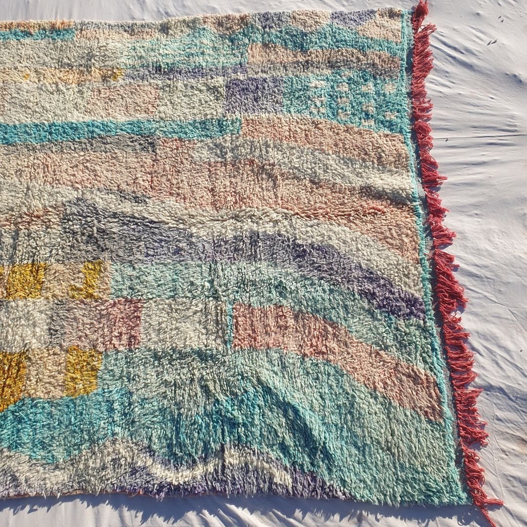 Mfalha - Vintage Moroccan Rug Boujaad 6x9 Berber Handmade | 6'27x9'22 Ft | 191x281 cm - OunizZ