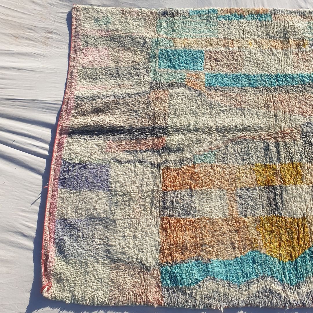 Mfalha - Vintage Moroccan Rug Boujaad 6x9 Berber Handmade | 6'27x9'22 Ft | 191x281 cm - OunizZ
