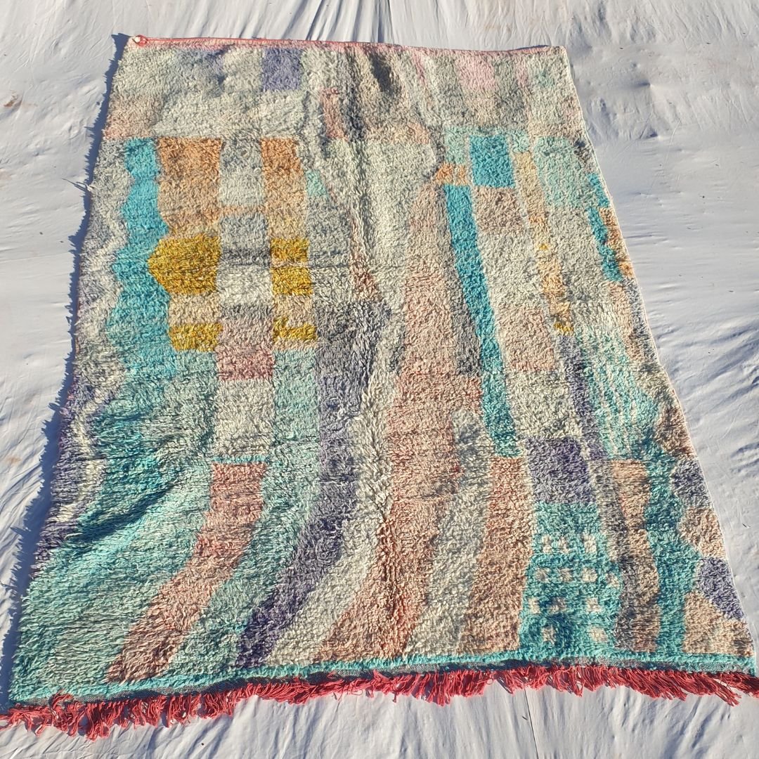 Mfalha - Vintage Moroccan Rug Boujaad 6x9 Berber Handmade | 6'27x9'22 Ft | 191x281 cm - OunizZ