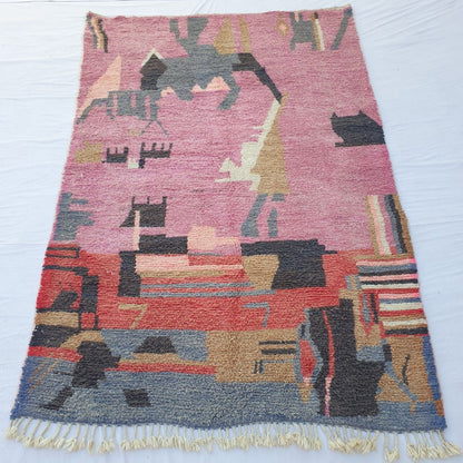 Nlassi - Pink Moroccan Rug 6x9 Berber Boujad Handmade | 6'20x9'61 Ft | 189x293 cm - OunizZ