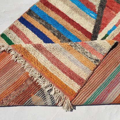 Nzira - Boujad 5x8 Moroccan Rug | Colorful Berber Handmade Bedroom Carpet | 8'60x5'40 Ft | 262x165 cm - OunizZ