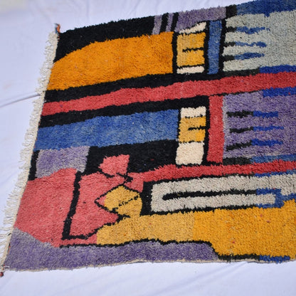 Pirioui - Berber Colorful Rug 5x8 Handmade | 8x5 Ft | 2,5x1,5 m | 100% wool - OunizZ