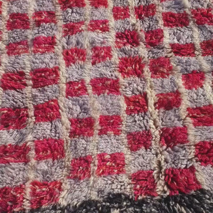 Tapis Beni marocain ultra moelleux | 10'5x6'7 pieds | 3,2x2m | RAWJA | Tapis marocain coloré Beni Mrirt | 100% laine fait main