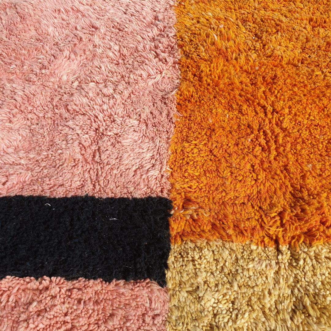 8x10 Moroccan Rug Pink & Orange Berber Beni Ourain