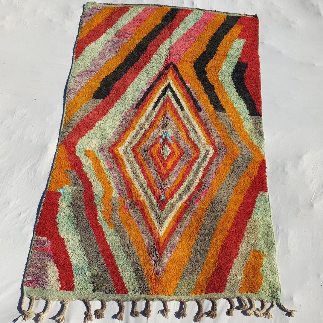 Silta - Boujad Moroccan Colorful Rug 5x8 | Berber Handmade with 100% Wool | 5'1x8'5 Ft | 155x258 cm - OunizZ