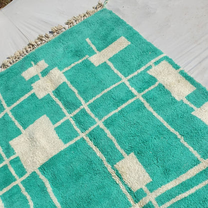 Tabia | Green Moroccan Rug 7x9 | Moroccan Beni Ourain Ultra Soft | 9'84x7'41 Ft | 300x226 cm - OunizZ