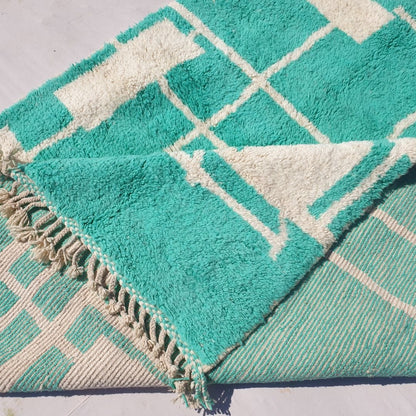 Tabia | Green Moroccan Rug 7x9 | Moroccan Beni Ourain Ultra Soft | 9'84x7'41 Ft | 300x226 cm - OunizZ