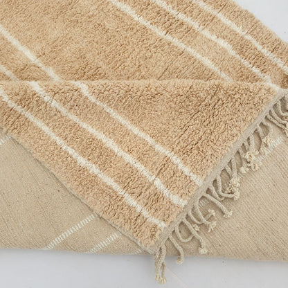 Yakachi | Beige Moroccan rug 6x10 Ultra Soft Beni Ourain | 6'76x10'10 Ft | 206x308 cm - OunizZ