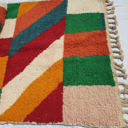 ACHERCHUR | 8x5 Ft | 2,5x1,5 m | Moroccan Colorful Rug | 100% wool handmade - OunizZ