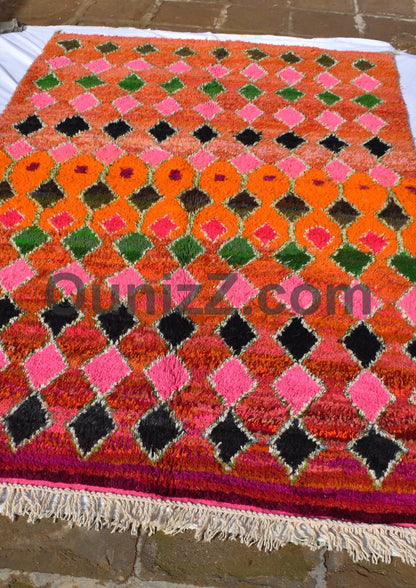 AFERNO | 9'18x5'51 Ft | 280x168 cm | Moroccan Orange Rug | 100% wool handmade - OunizZ