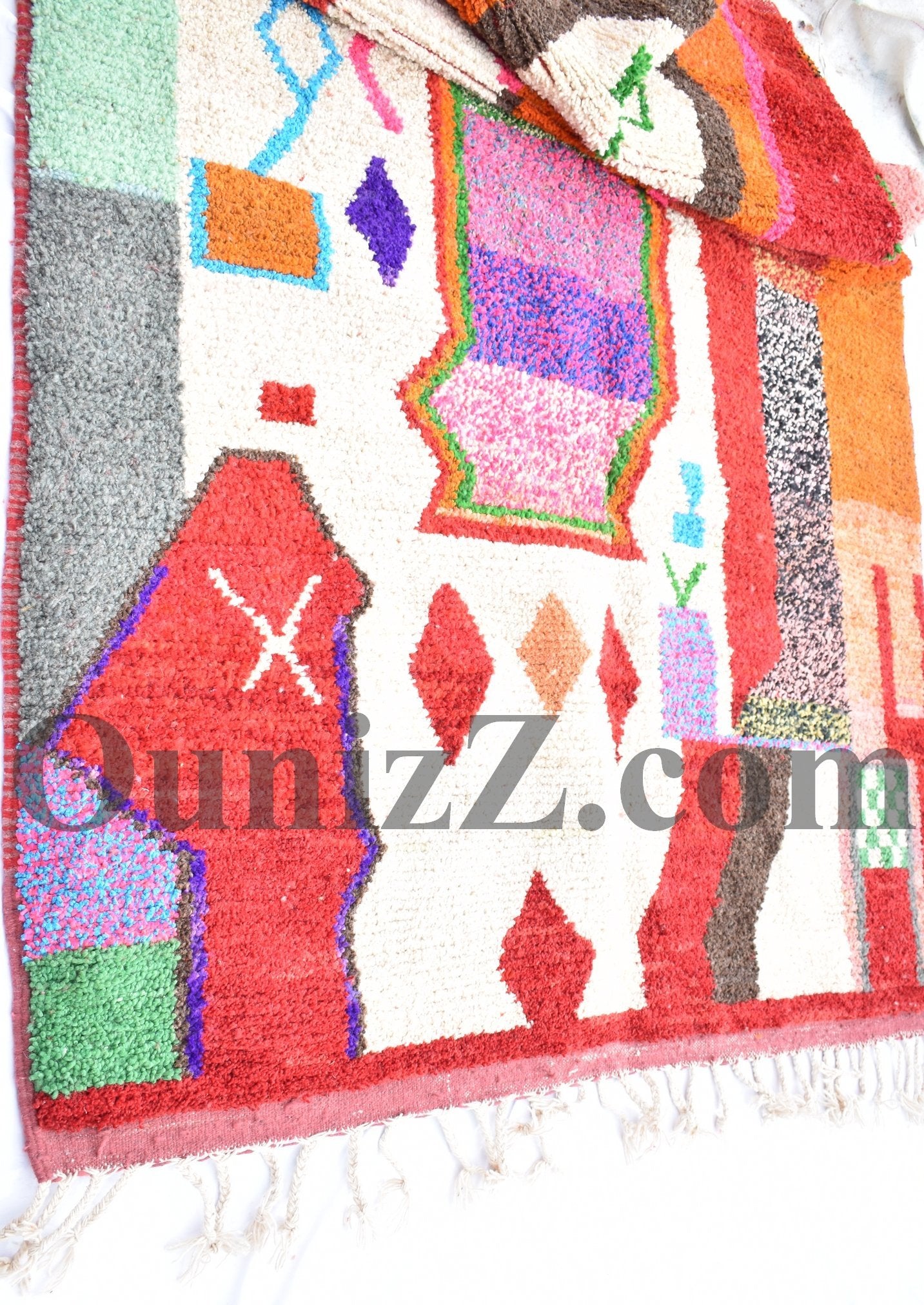 AHWACH | Boujaad Rug | 100% wool handmade in Morocco - OunizZ