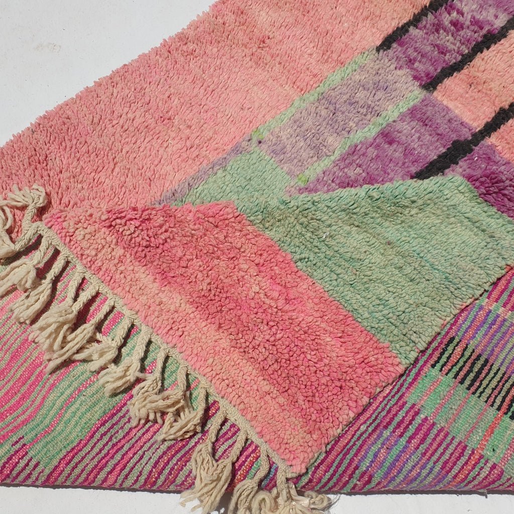 Binila - Moroccan Boujad Berber Rug | Colorful Authentic Handmade Bedroom Rug | 9'1x5'3 Ft | 2,77x1,62 m - OunizZ