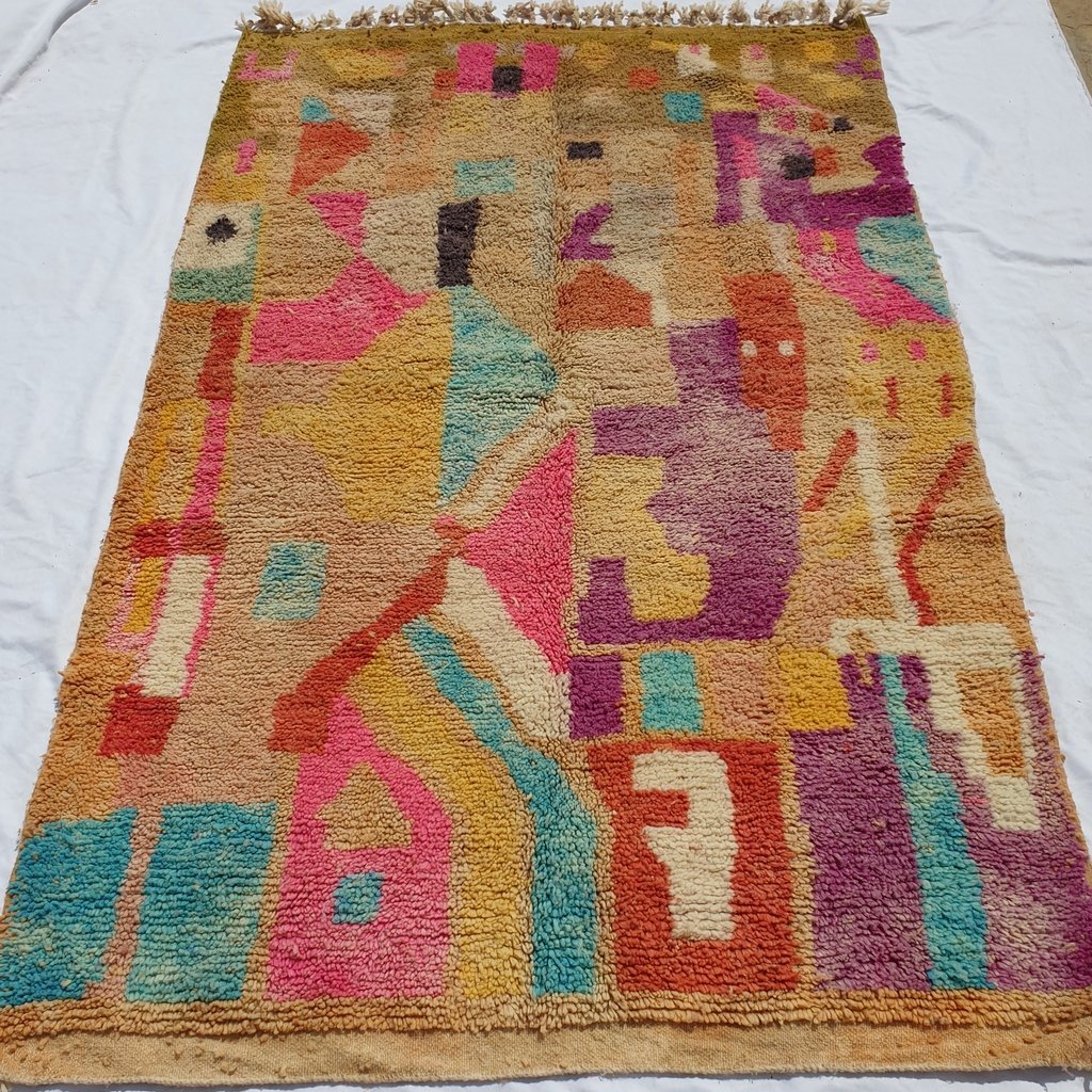 BZIMA | 8x5 Ft | 2,5x1,5 m | Moroccan Colorful Rug | 100% wool handmade - OunizZ