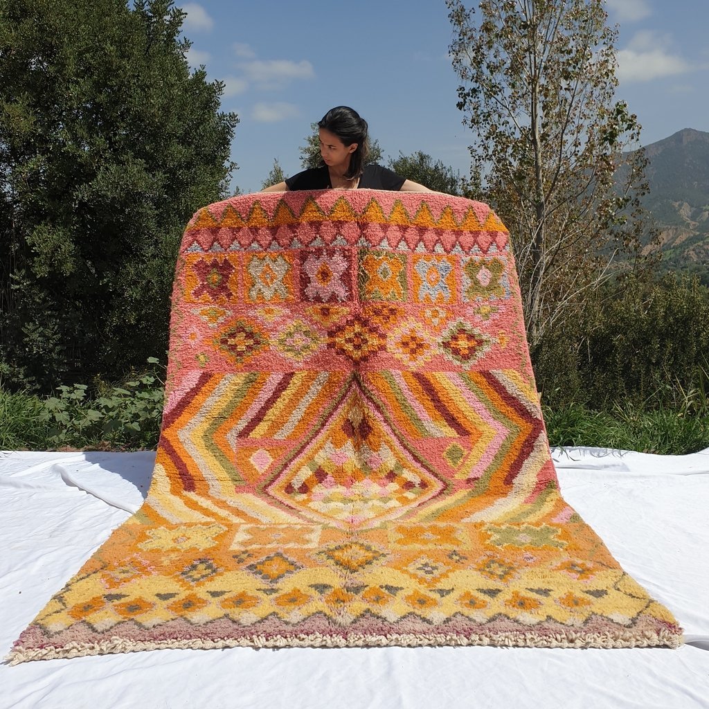 CHNAFA | 8'5x5'5 Ft | 2,5x1,5 m | Moroccan Colorful Rug | 100% wool handmade - OunizZ