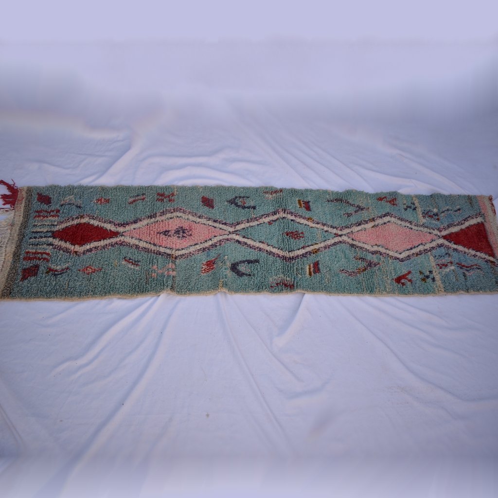 Customized KSAR Runner | 10x2 Ft | Moroccan Colorful Rug | 100% wool handmade - OunizZ