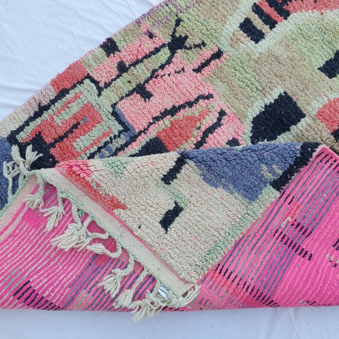 Emade - Moroccan Rug Boujaad | Colorful Authentic Berber Handmade Bedroom Rug | 8'60x5'25 Ft | 2,62x1,60 m - OunizZ