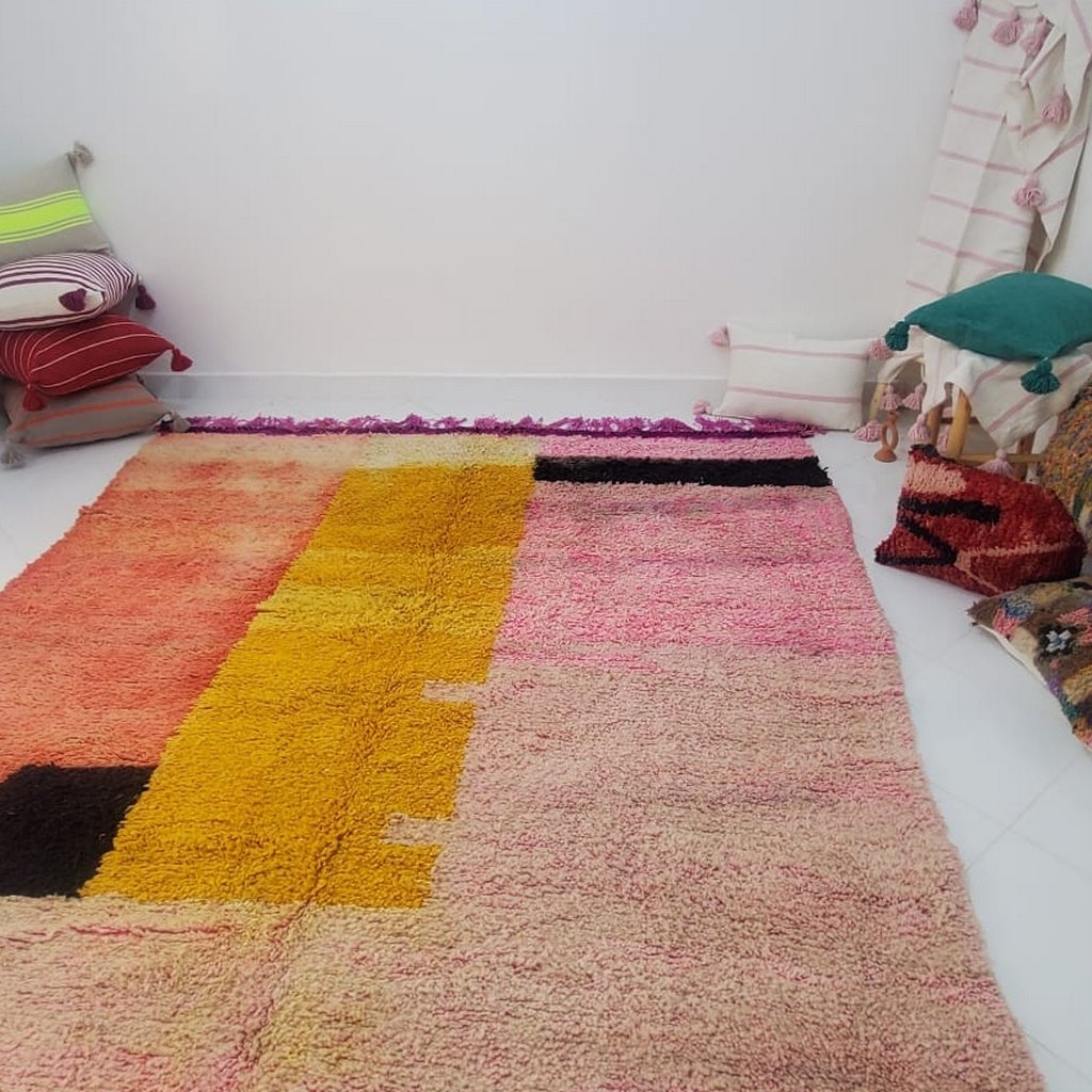 IDOUH | 12'2x8'5 ft | 3,7x2,6 m | Moroccan Colorful Rug | 100% wool handmade - OunizZ