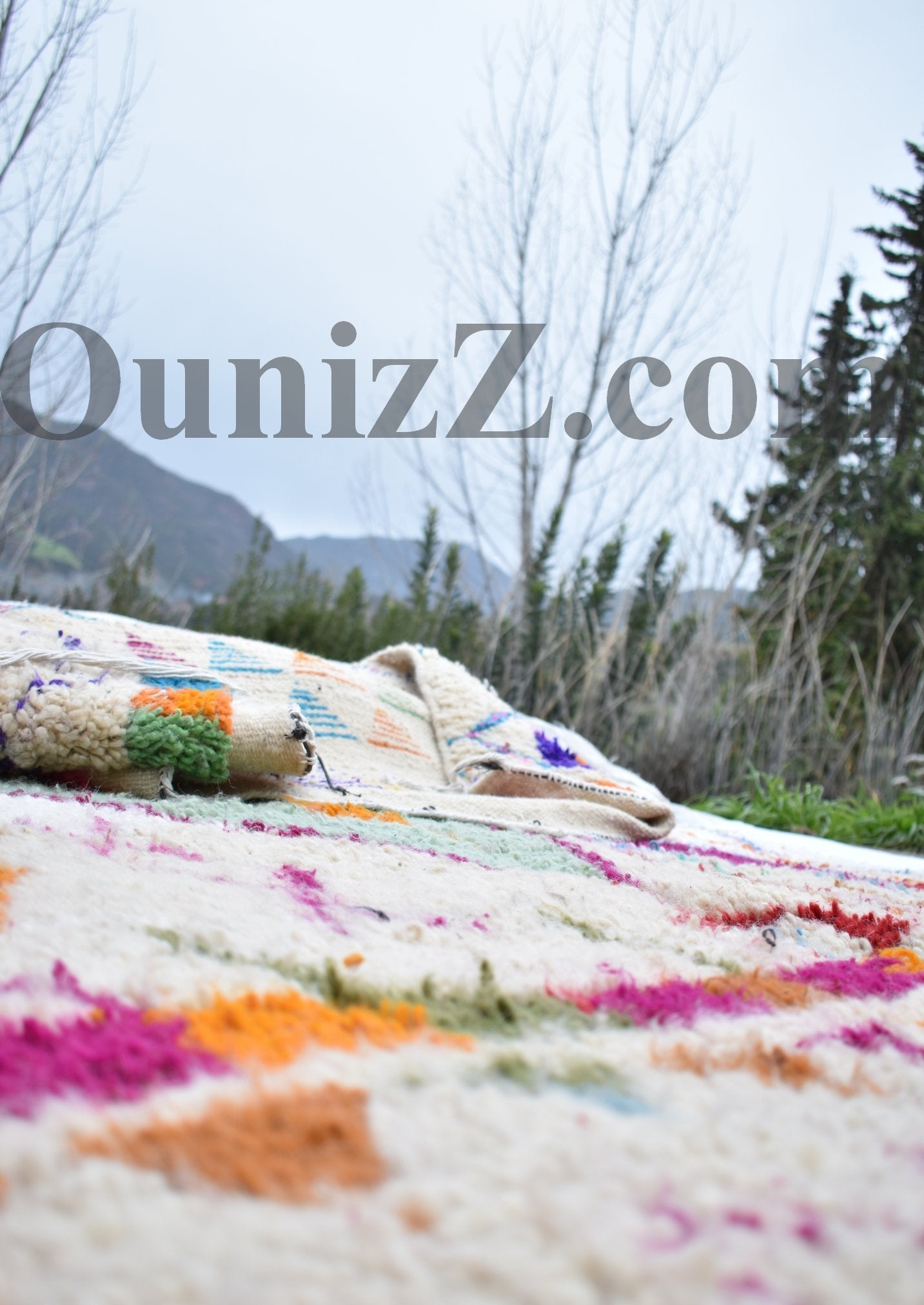 IMI | Azilal White Rug | 100% wool handmade in Morocco - OunizZ