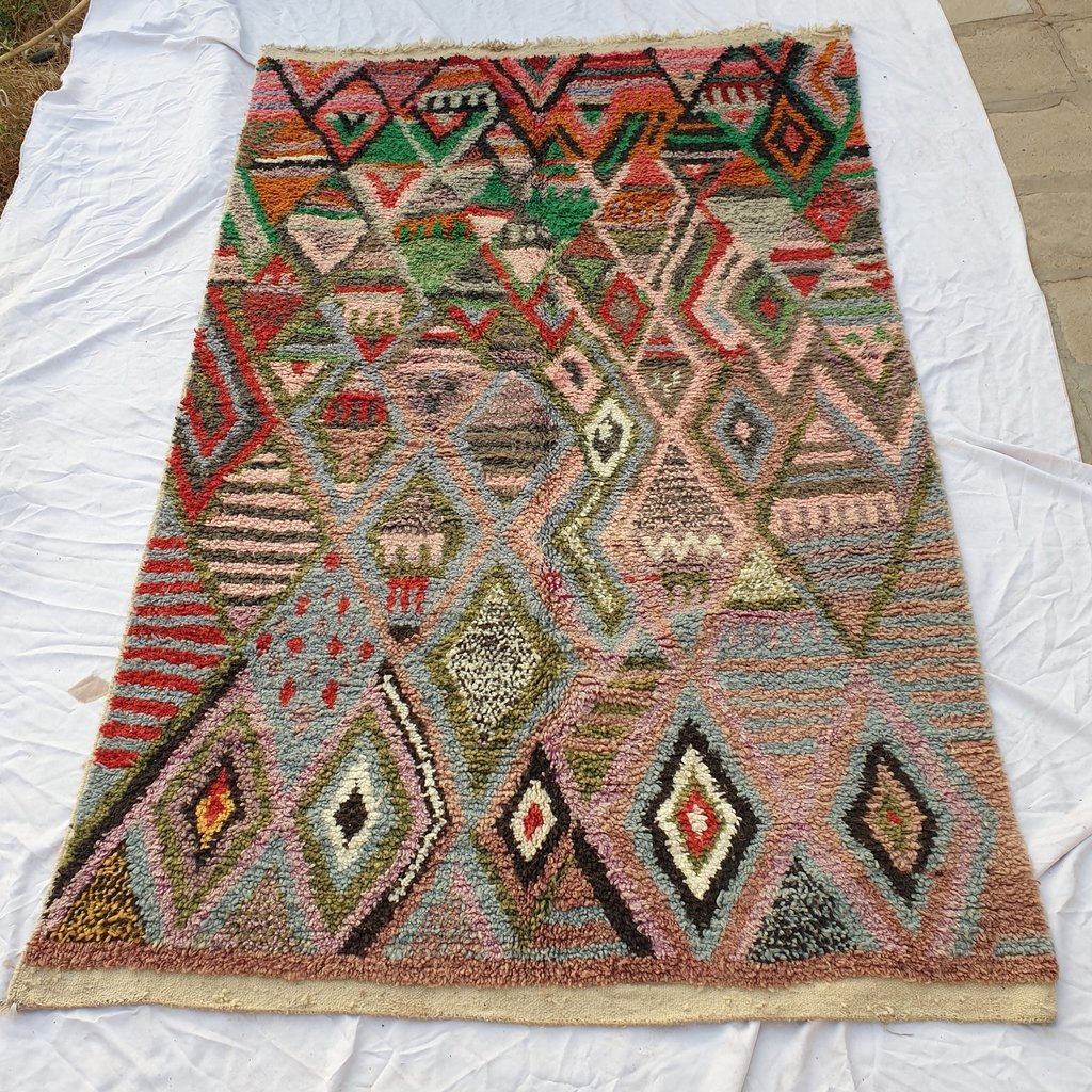 JENFA | 9'7x6'1 Ft | 3x2 m | Moroccan Colorful Rug | 100% wool handmade - OunizZ