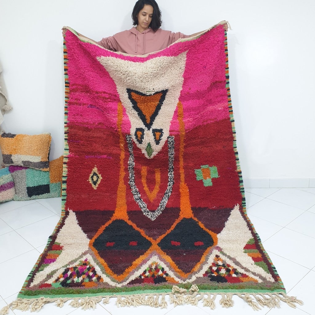 LAWD | 9'2x5'6 Ft | 2,81x1,70 m | Moroccan Colorful Rug | 100% wool handmade - OunizZ